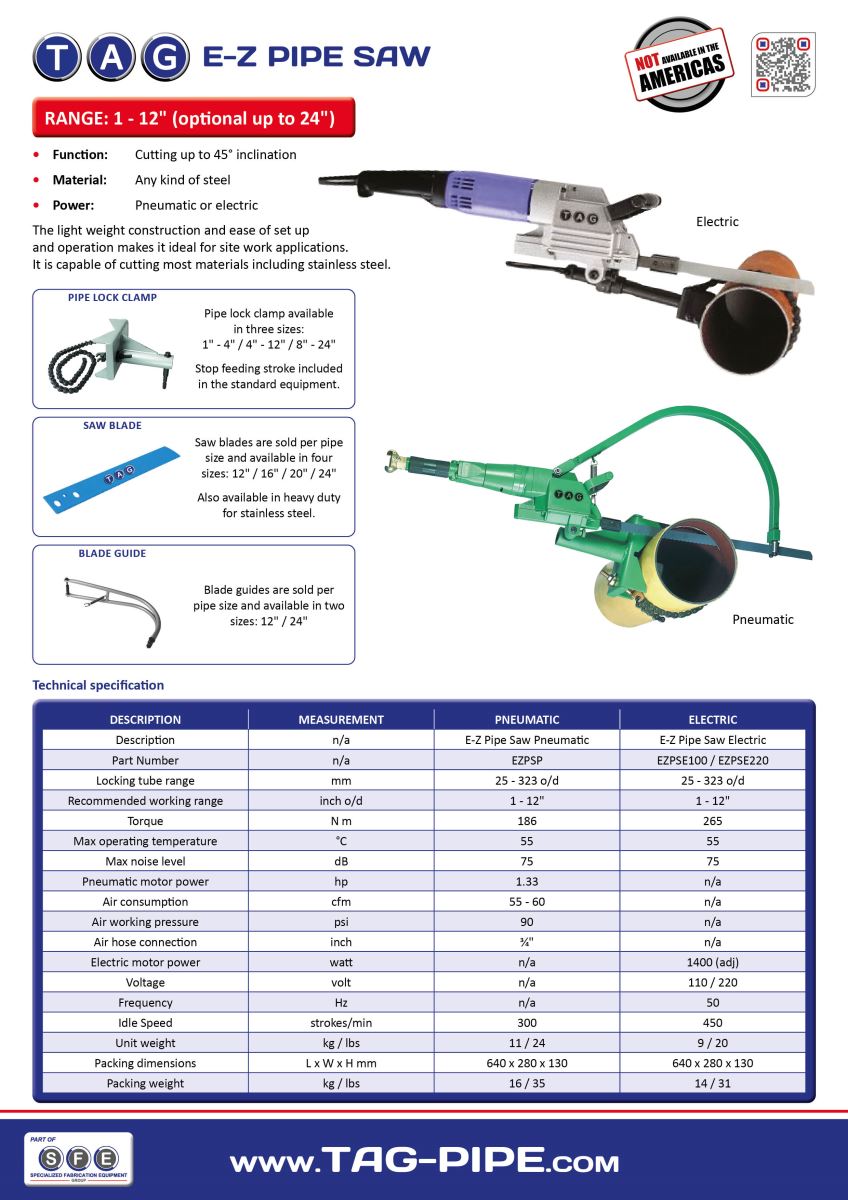 TAG EZ Pipe Saw
